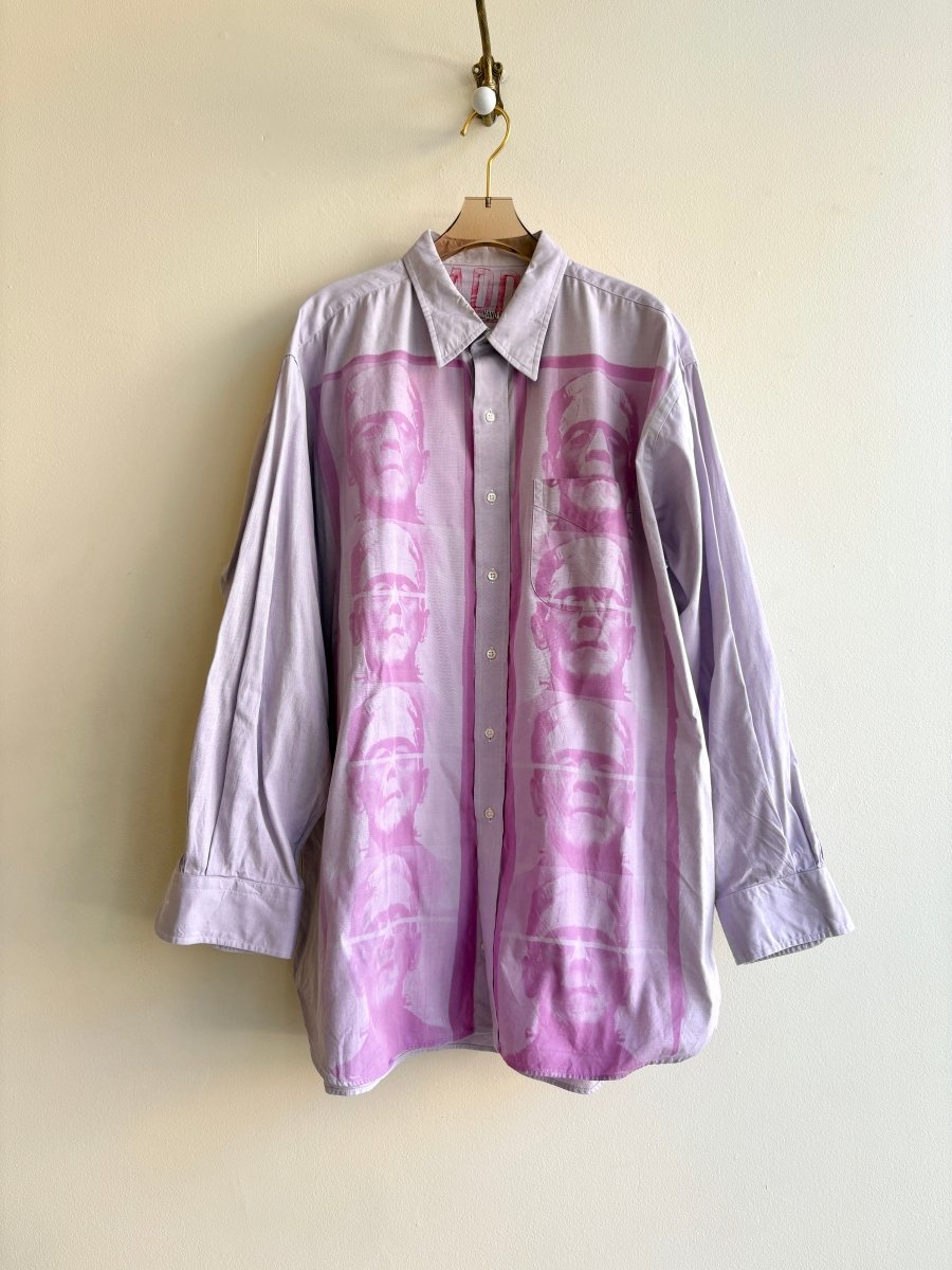 Frankenstein Repeat Pink on Pink | Cyanotype Print Button - Down (Reworked) - Made X Hudson