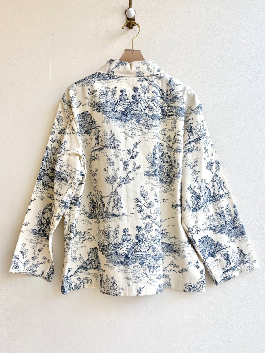 Indigo and Cream Toile Utility Jacket - Made X Hudson