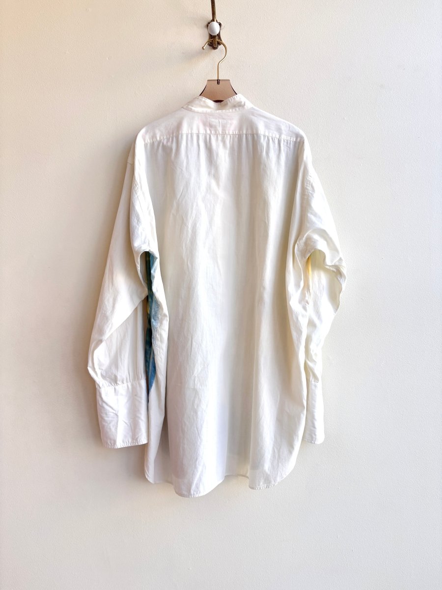 Yellow & Blue Dolly Parton and Kitten Cyanotype Button - Up Shirt (Reworked) - Made X Hudson