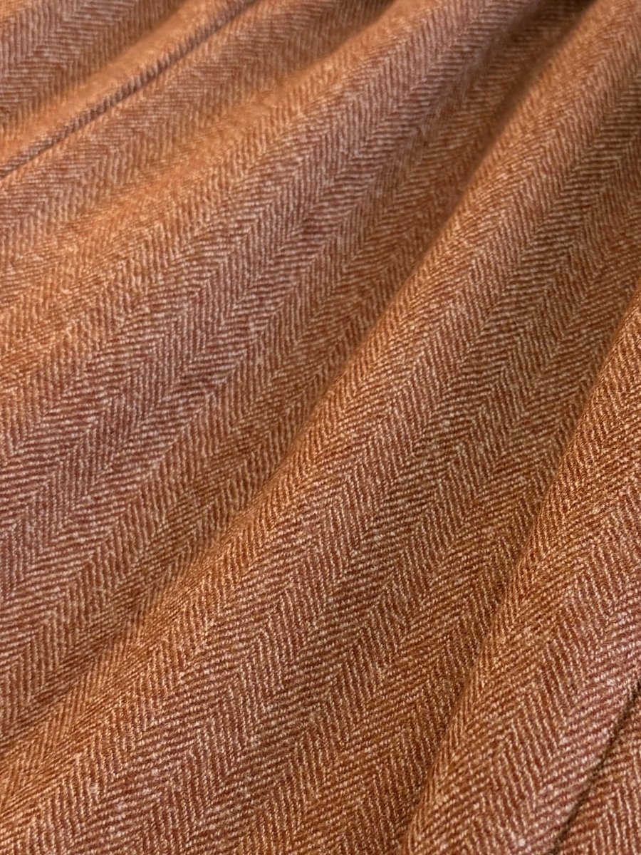 Caramel Herringbone Wool Blend Cropped Joggers - Made X Hudson