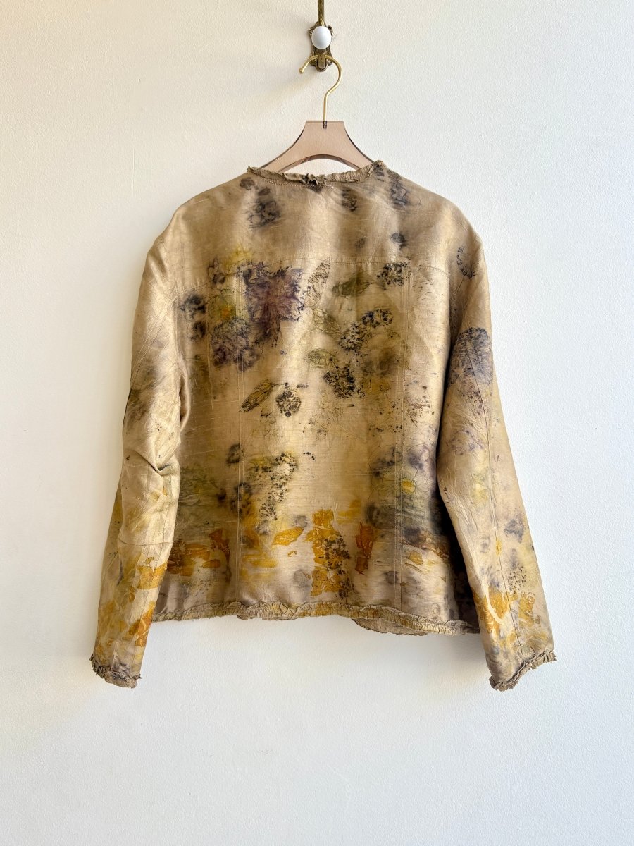 Silk Brown Eco - Printed Pocket Blazer (Reworked) - Made X Hudson