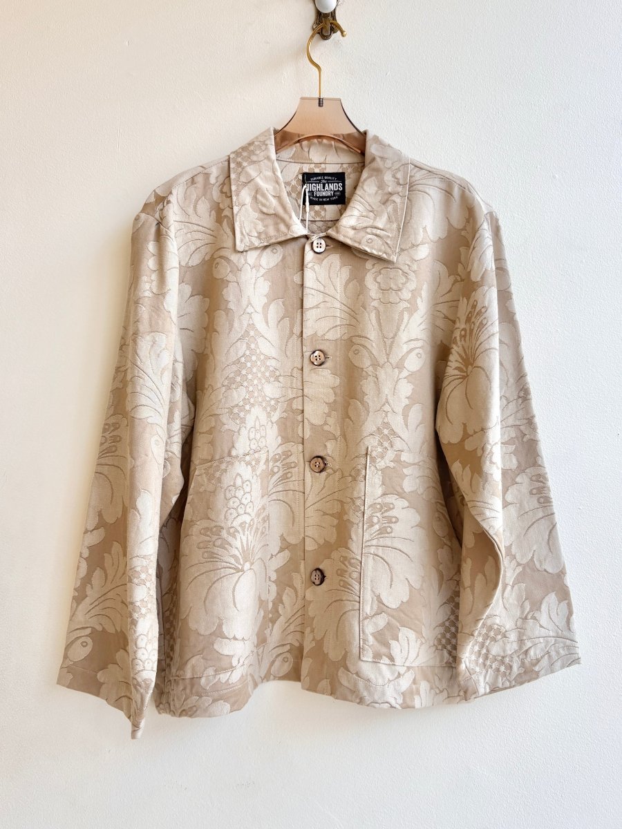 Floral Khaki Damask Utility Jacket - Made X Hudson