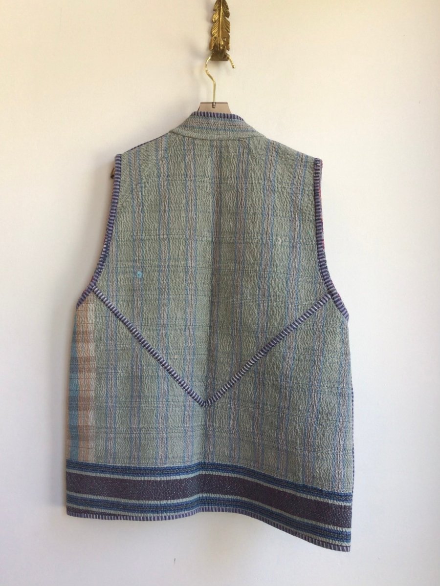 Reversible Ladhiya Quilted Vest in Colors Blue, Peach, Seafoam & Purple, Peach, Blue, Blush - Made X Hudson