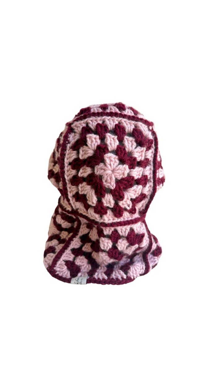 Maroon and Blush Hand Crochet Balaclava - Made X Hudson