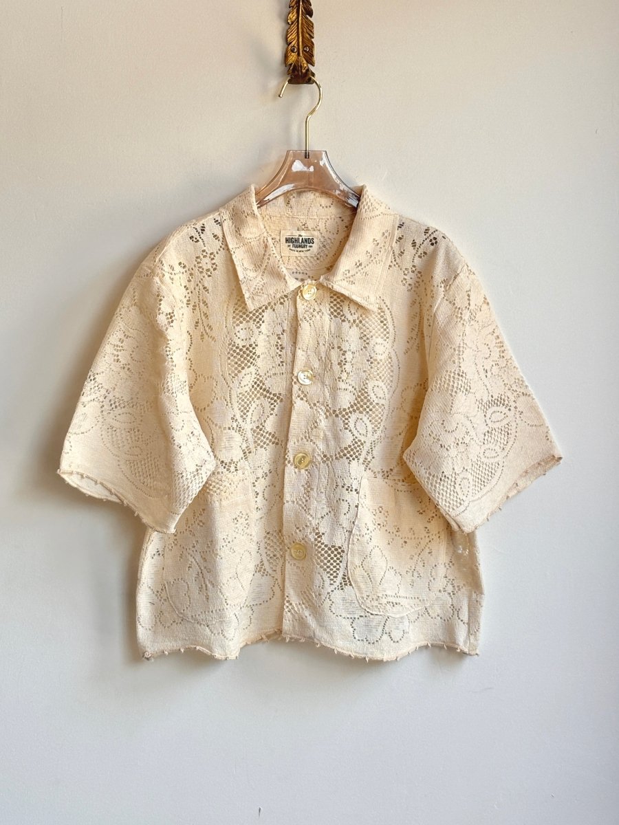 Cream Heirloom Lace Shirt - Made X Hudson