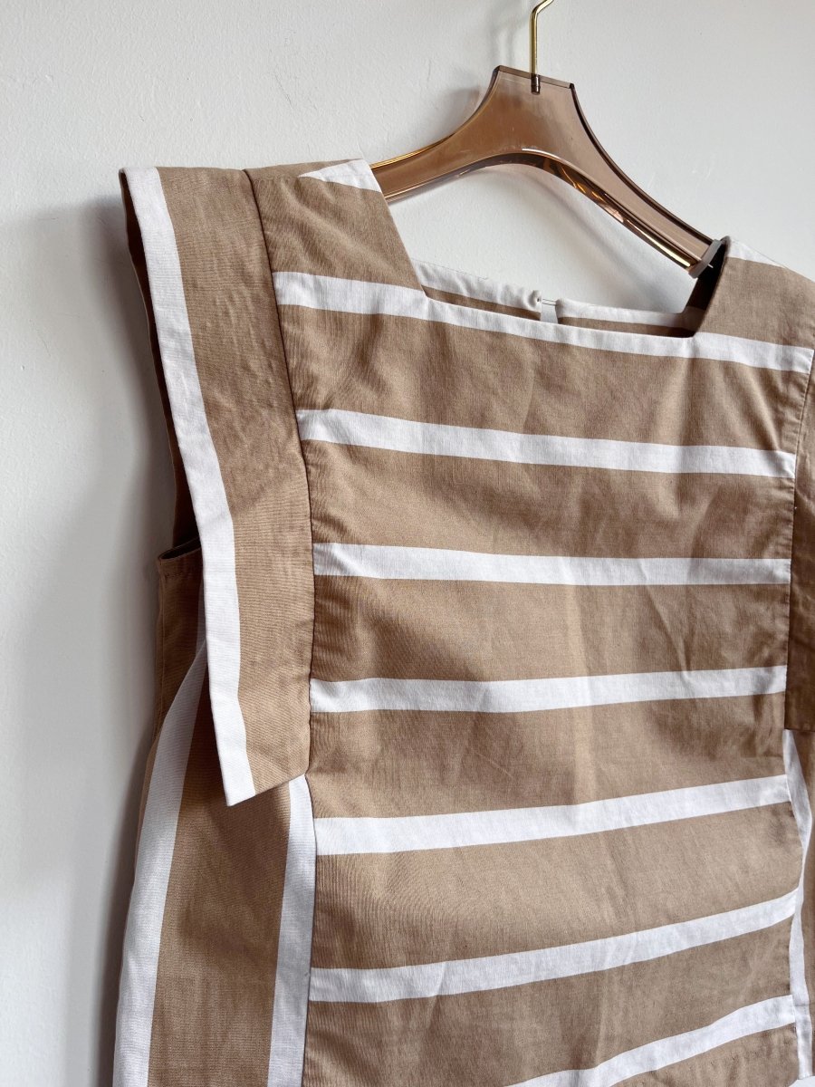 Patty O’Neil | Sleeveless Khaki Striped Top (Vintage) - Made X Hudson