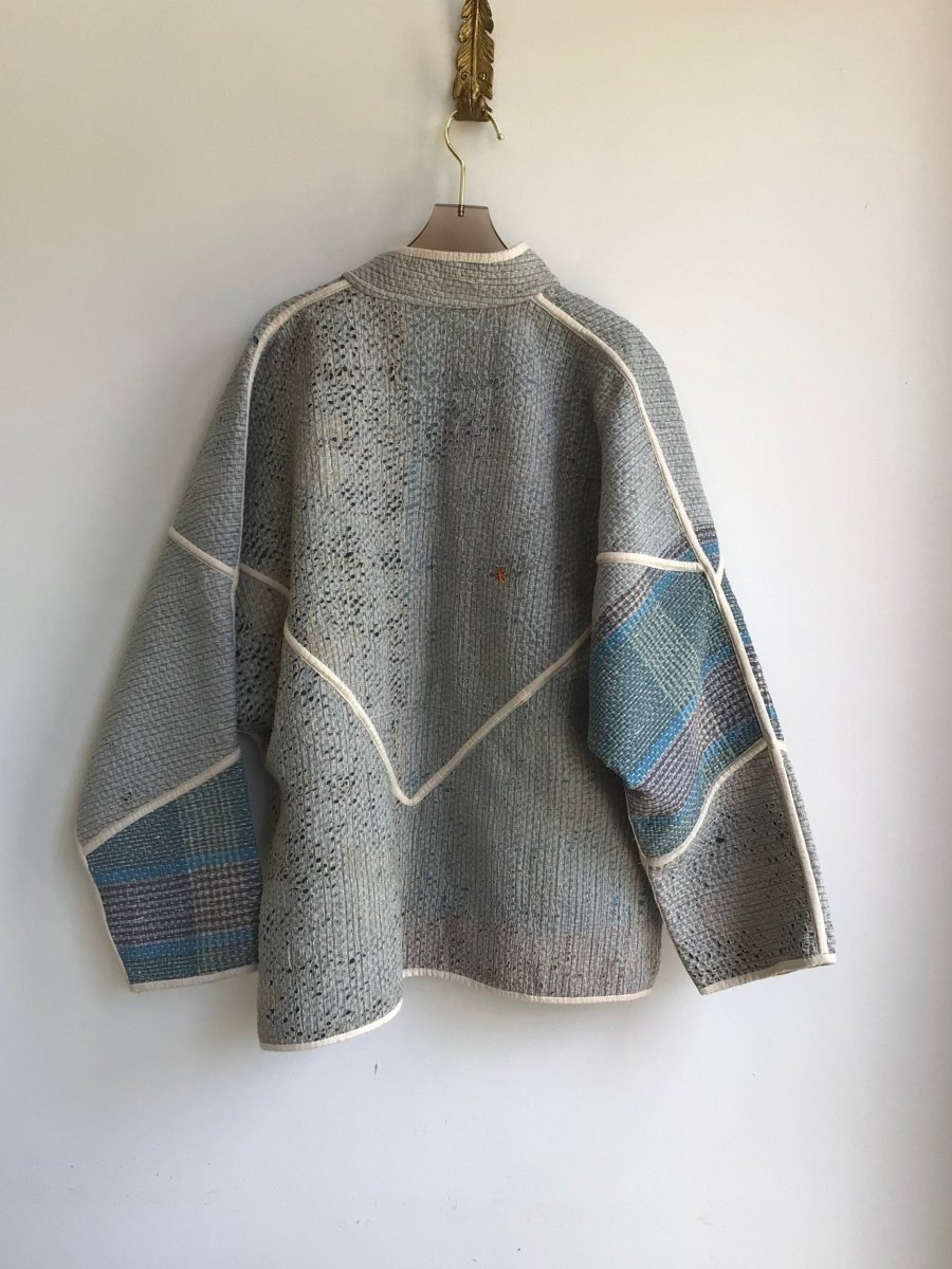 Reversible Ladhiya Quilted Jacket in Sky Blue, Blue, Grey & Green, Lime, Red, Teal, Grey, Pink, Tan - Made X Hudson