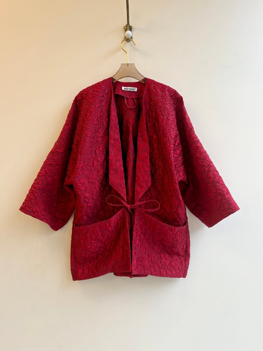 Scarlet Red Floral Chore Jacket - Made X Hudson