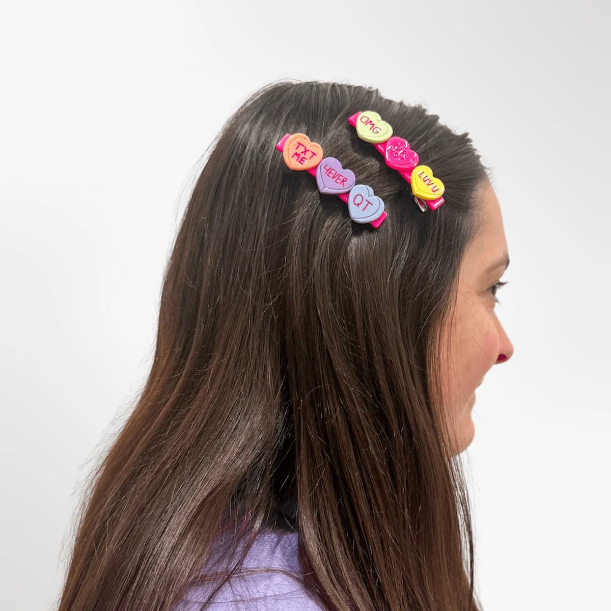 Candy Hearts Alligator Hair Clip (Set of 2) - Made X Hudson