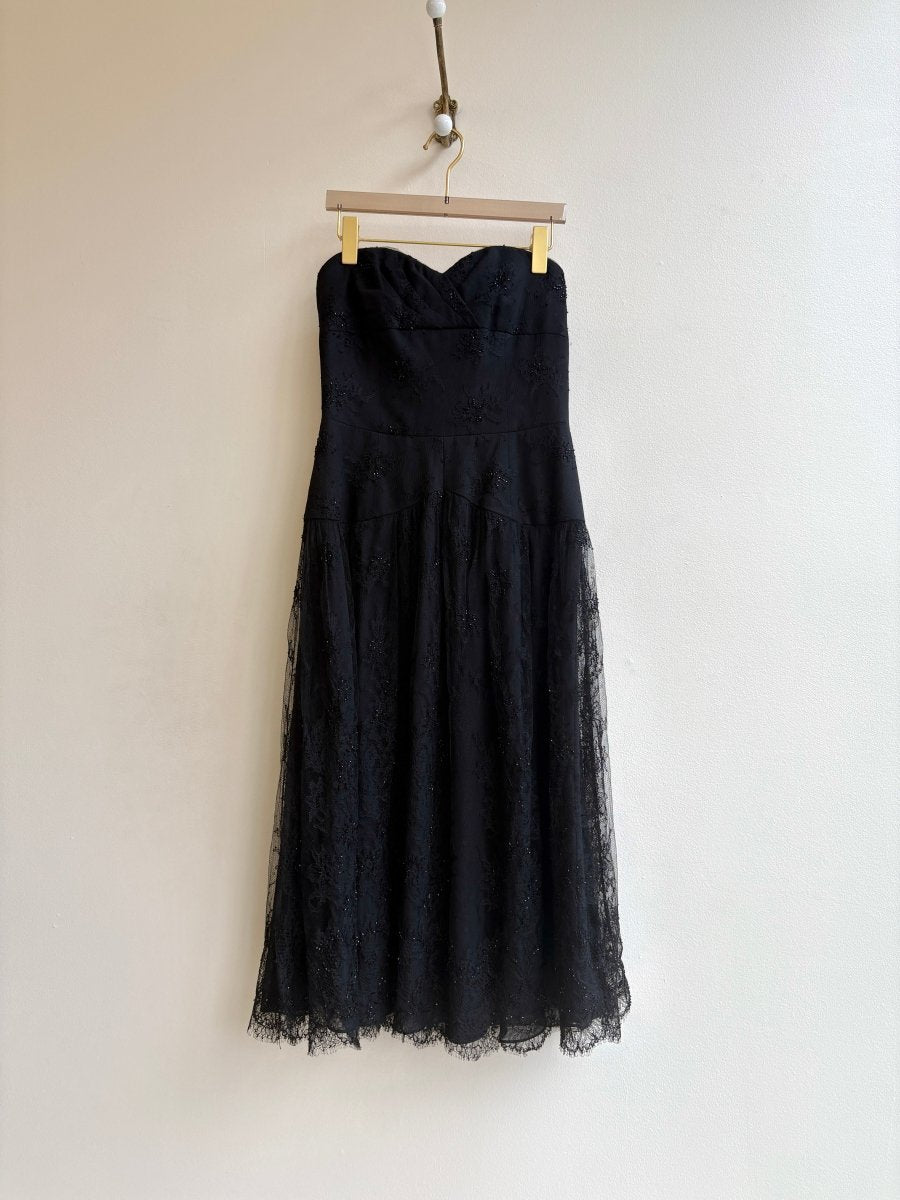 Carmen Marc Valvo | Strapless Beaded Lace Dress (Vintage) - Made X Hudson