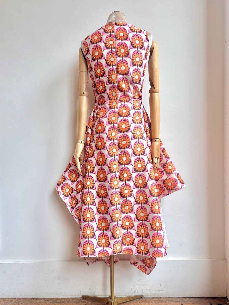 Zero-Waste Dress in Orange Blossom and Pink Iris Pattern - Made X Hudson
