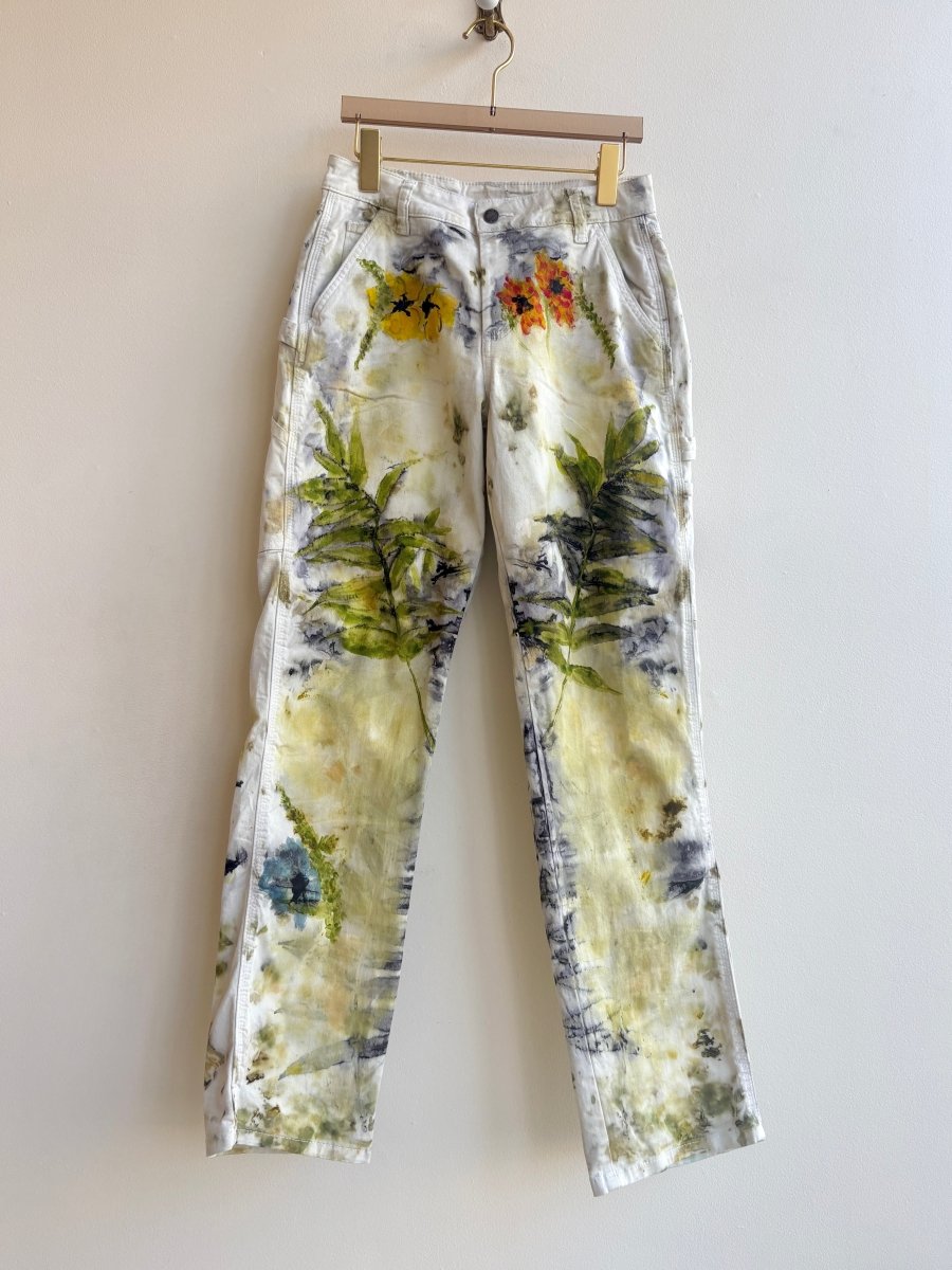 "Brink” Eco Printed Floral Painter Pants | Hand Painted (Reworked) - Made X Hudson