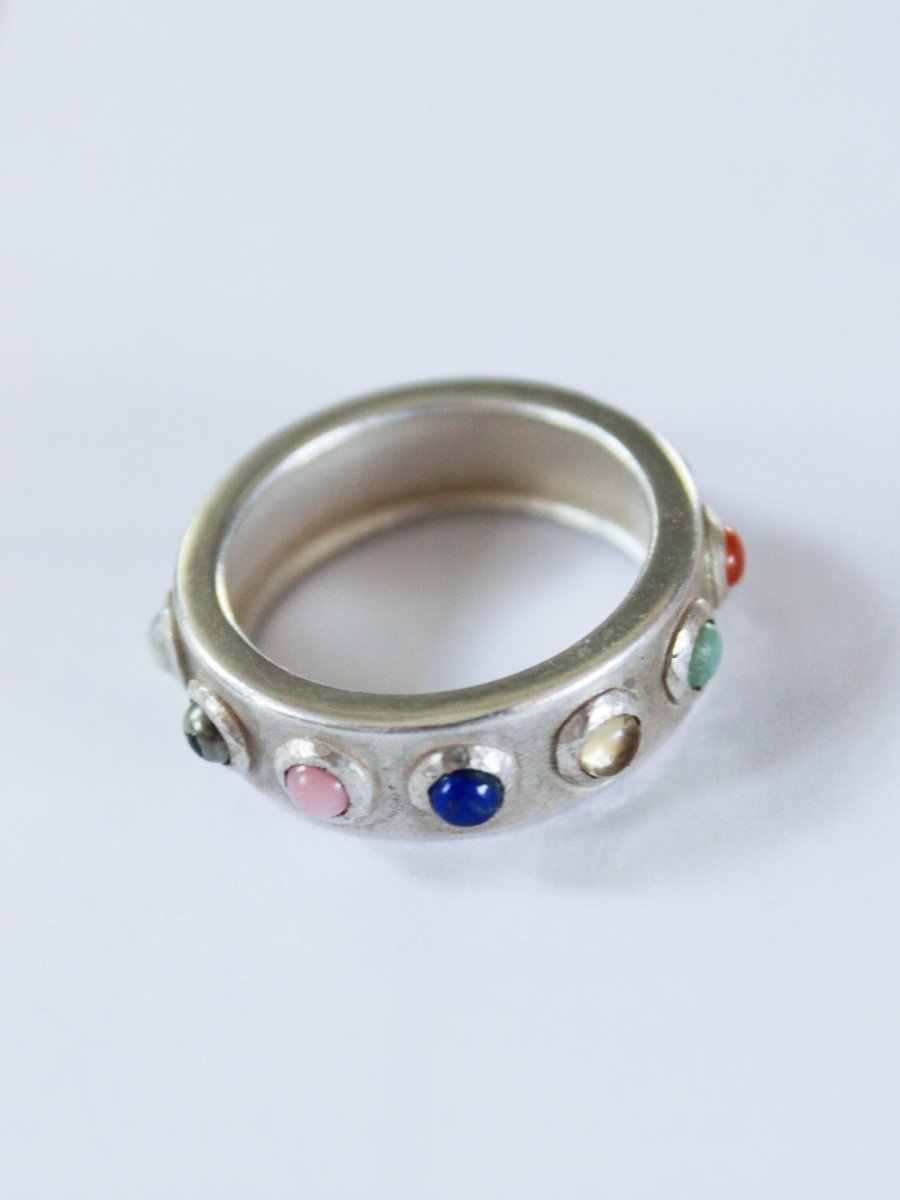 Delphi Ring in Mixed Gemstones and Silver (Multiple Sizes) - Made X Hudson