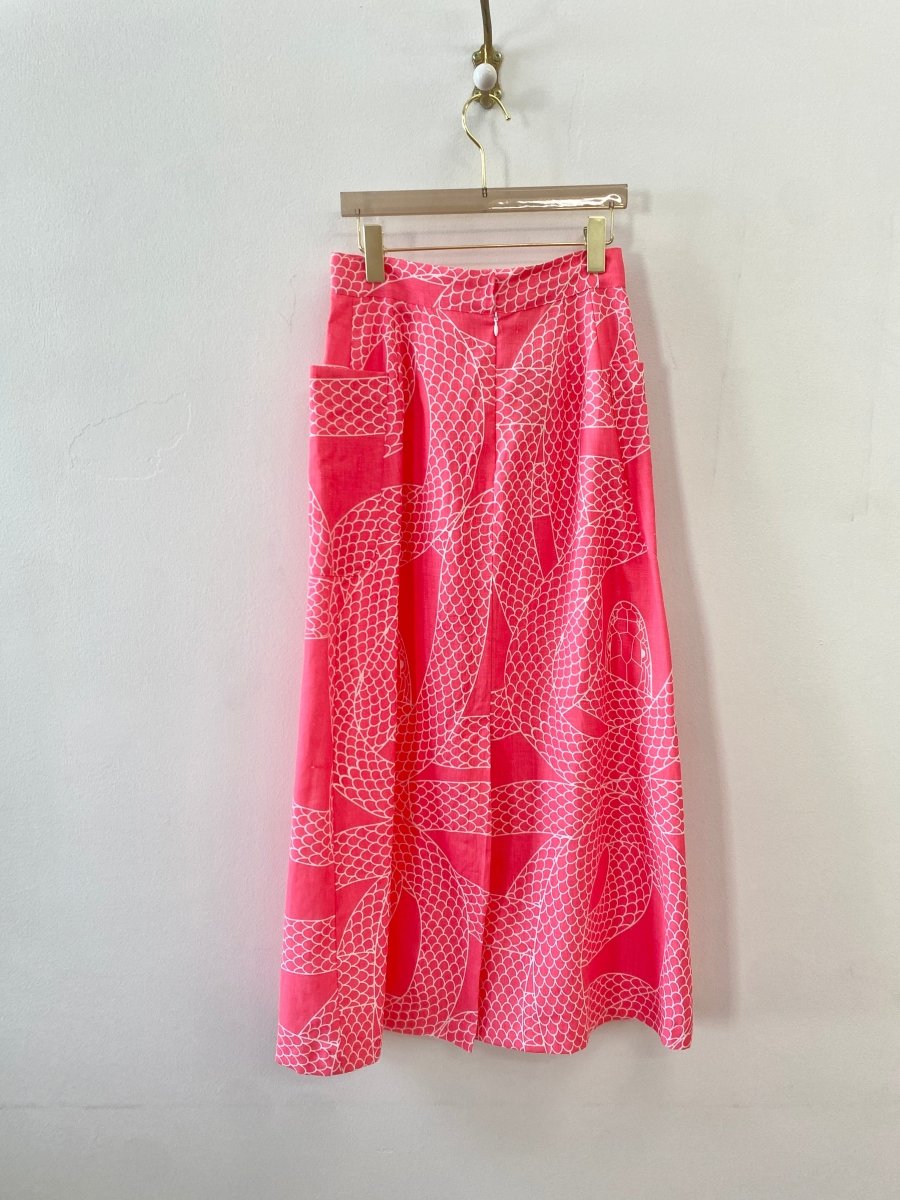 Neon Pink Snake Print “Ross” Maxi Skirt - Made X Hudson