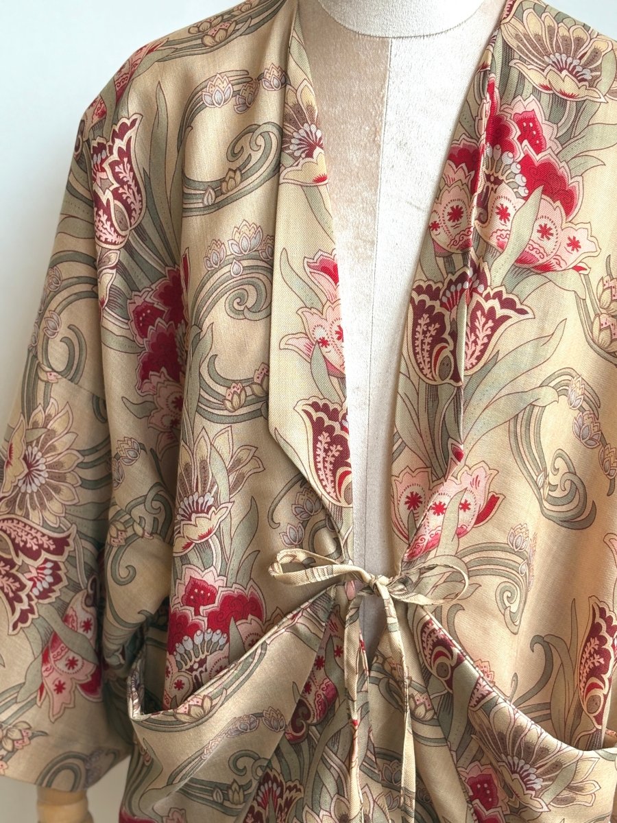 Silk Art Nouveau Floral Print Chore Jacket - Made X Hudson