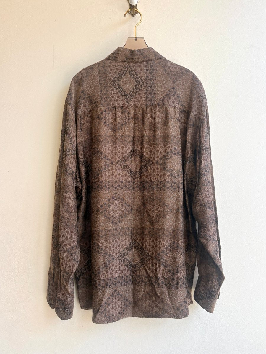 Rodin | Brown Knit Pattern Button Down (Vintage) - Made X Hudson
