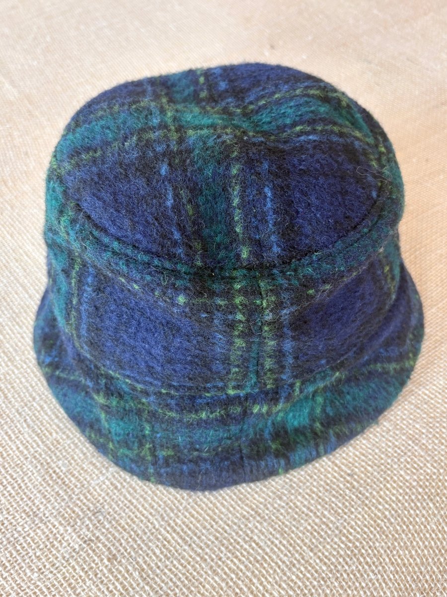 Blue & Green Plaid Deadstock Wool Bucket Hat - Made X Hudson