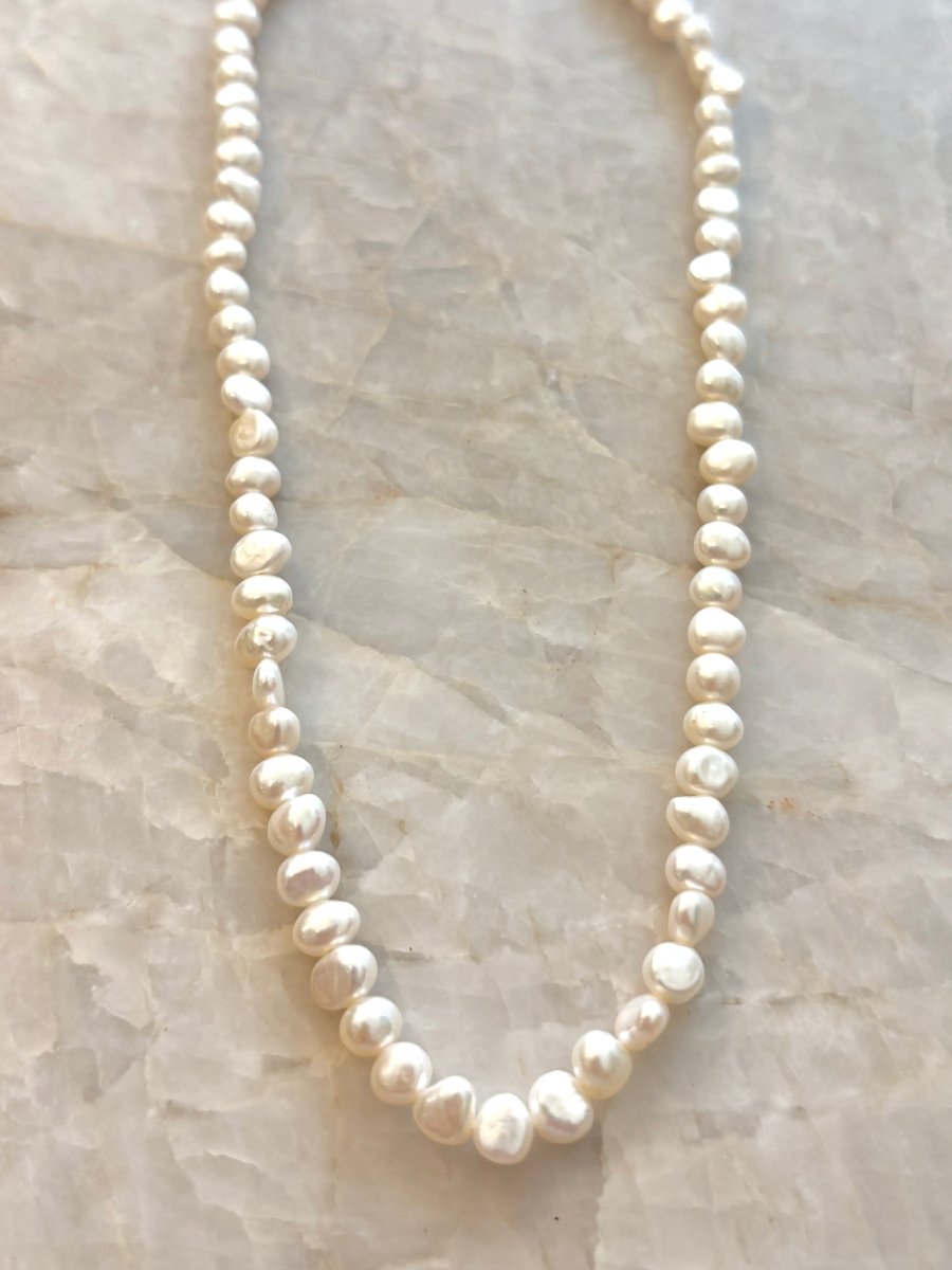 Medium Cream Baroque Pearl Choker Necklace - Made X Hudson