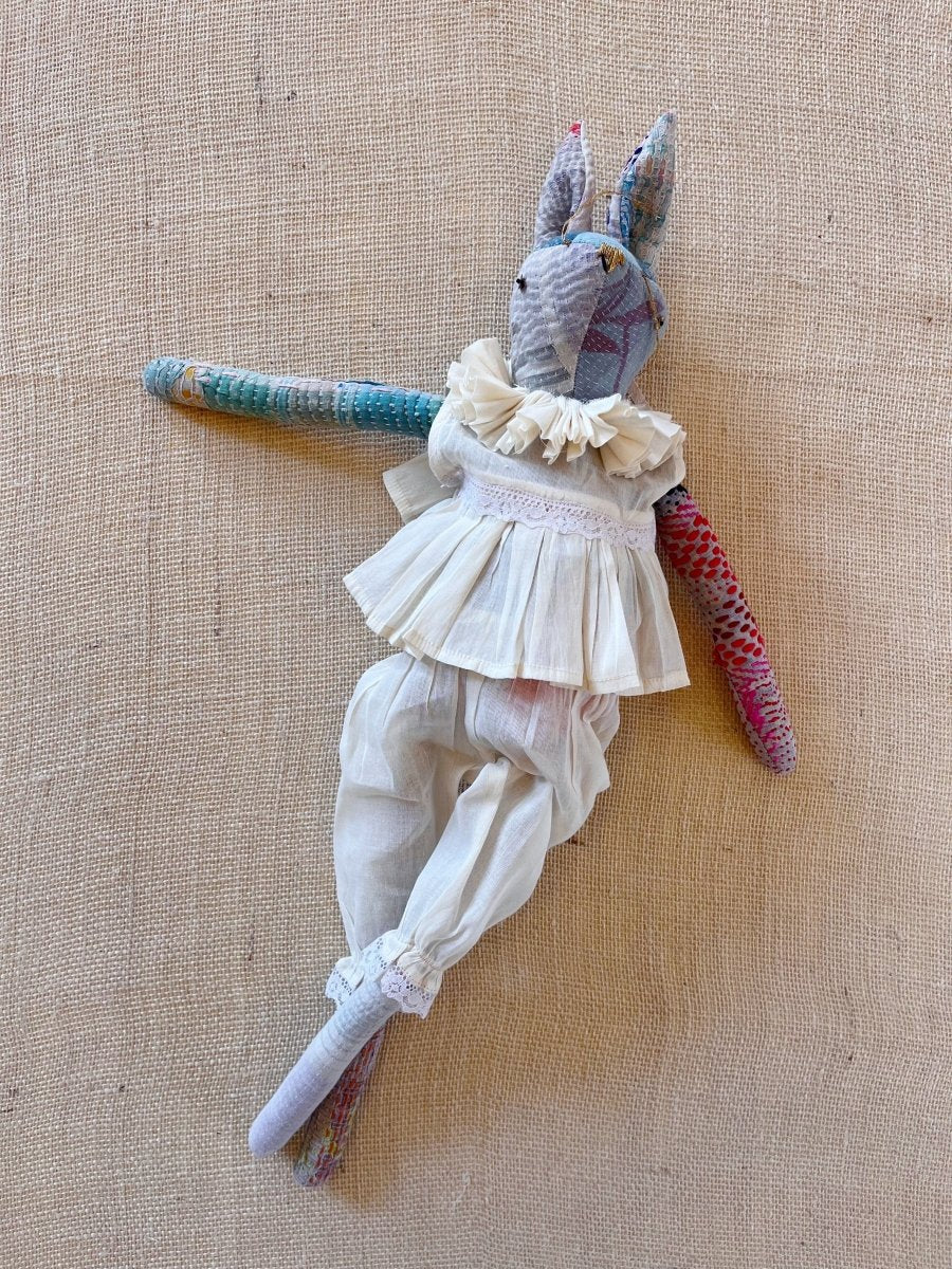 Kantha Ruffle Bunny Cotton Art Doll | Multiple Colors - Made X Hudson