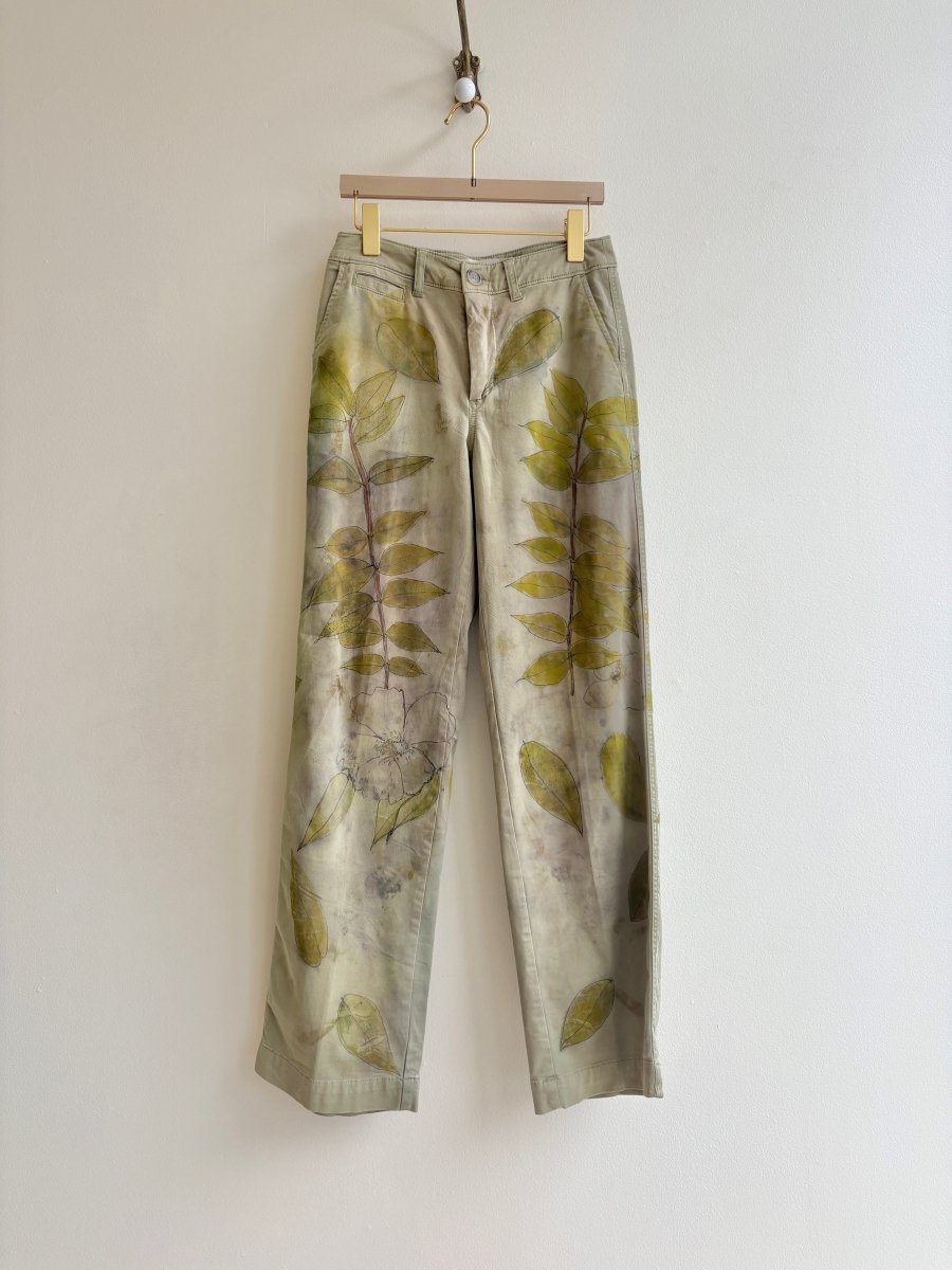 Olive Eco Printed & Hand Drawn Pants (Reworked) - Made X Hudson