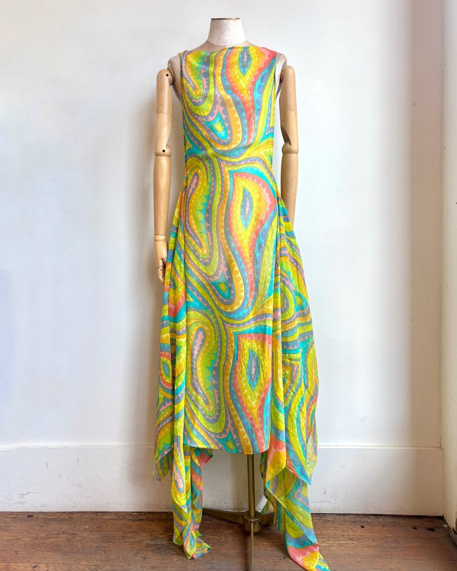 Zero - Waste Dress in Neon Colors Groovy Swirl - Made X Hudson