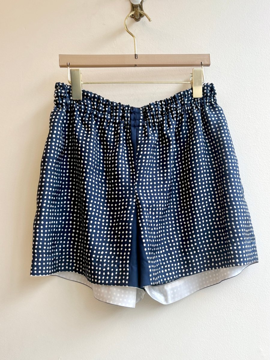 "Sybil" Navy Dotted Town Shorts - Made X Hudson