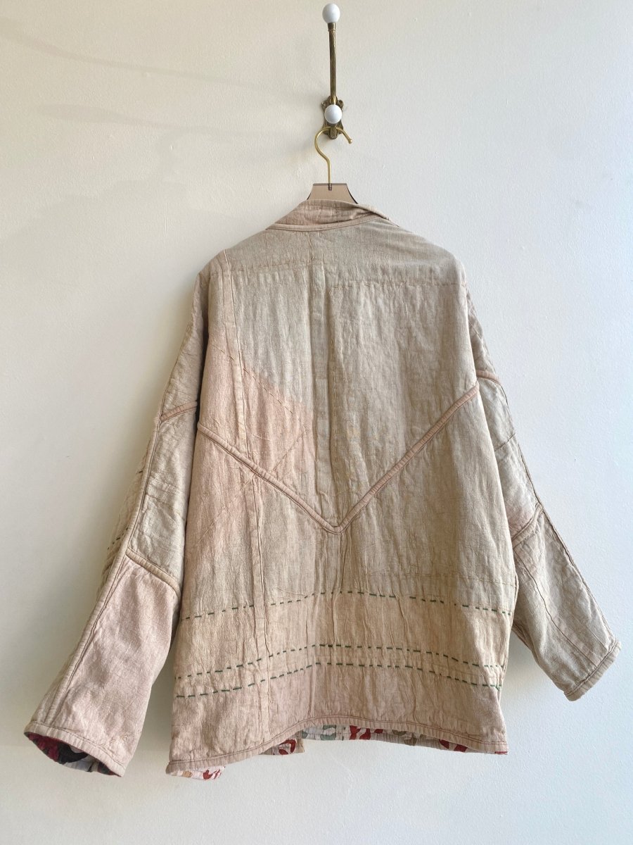 Reversible Ishani Quilted Jacket in Colors Red, Yellow, Black & Flax - Made X Hudson