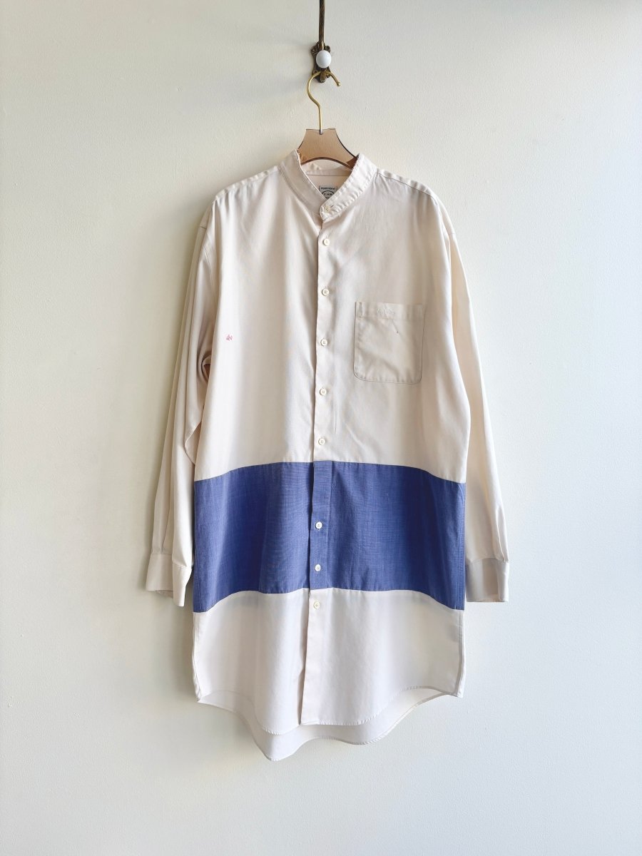 Cream & Pale Blue Des Dress w/ Heart Embroidery (Reworked) - Made X Hudson