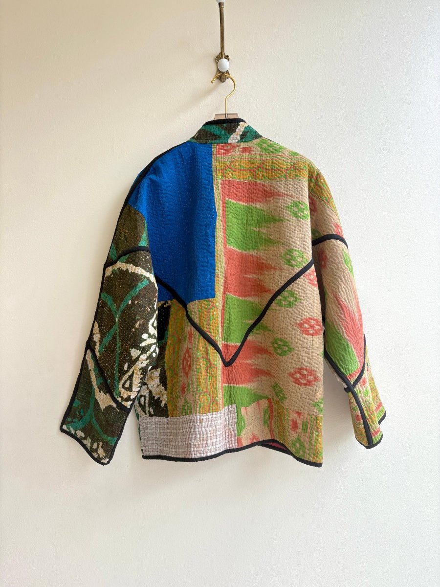 Reversible Ladhiya Quilted Jacket in Tan, Peach, Blue, Green & Red, Purple, Mint, Brown - Made X Hudson