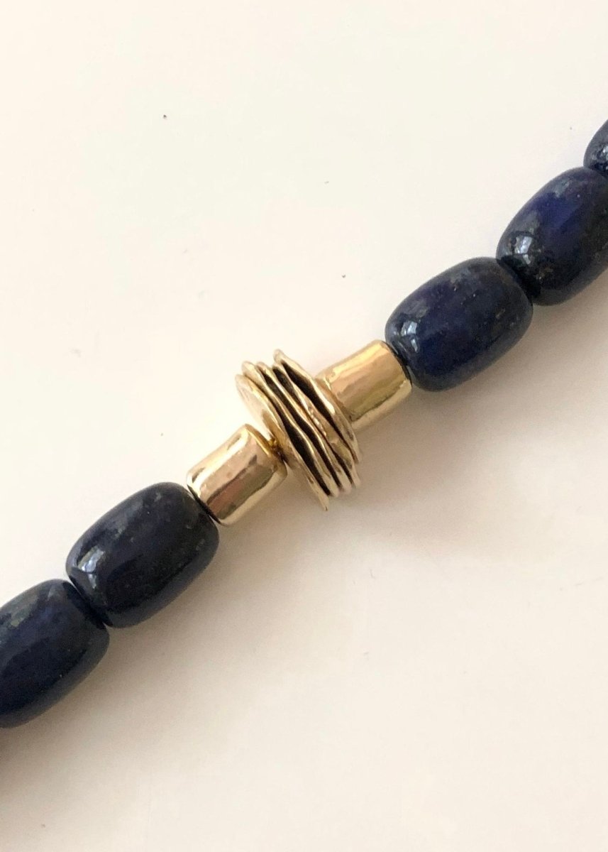 Collana Necklace | Blue Lapis Lazuli & Brass Beads - Made X Hudson