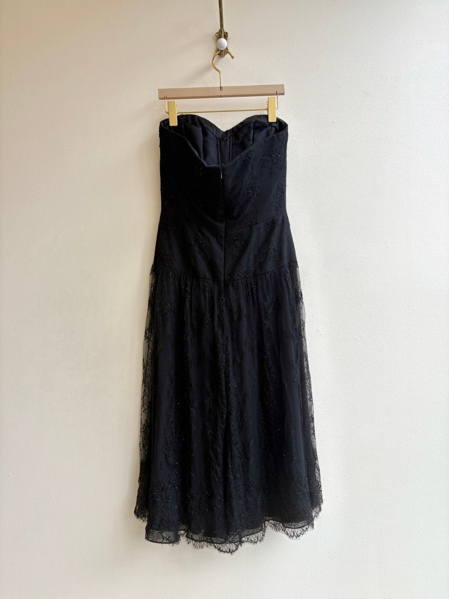 Carmen Marc Valvo | Strapless Beaded Lace Dress (Vintage) - Made X Hudson