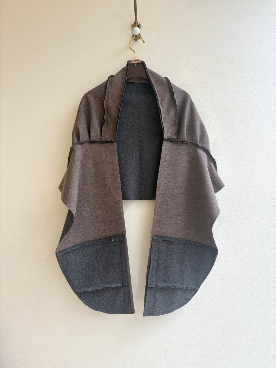 Dark Taupe Shawl w/ 2 Pockets - Made X Hudson