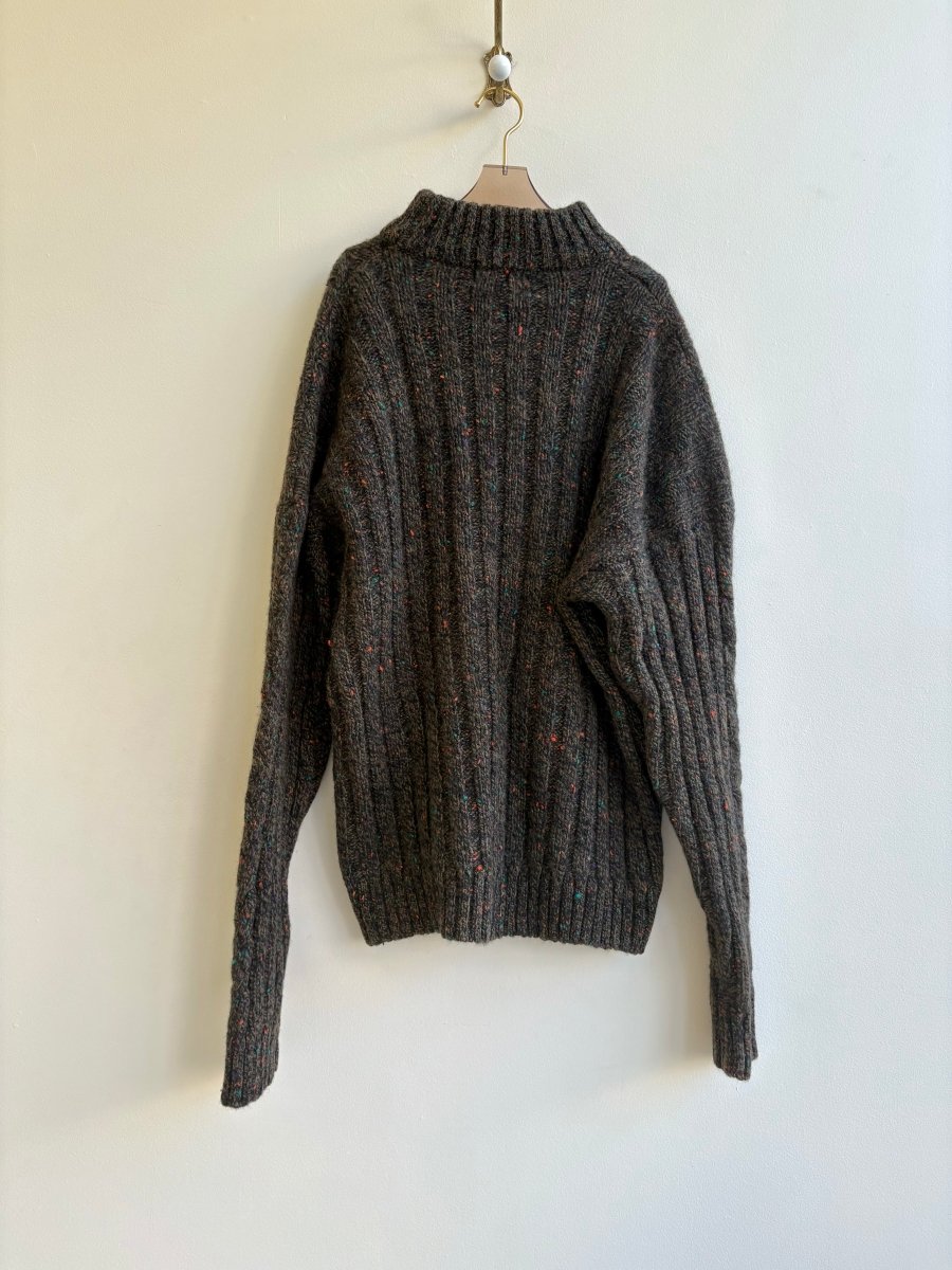Cattivo | Brown Wool Speckled Turtleneck Sweater (Vintage) - Made X Hudson