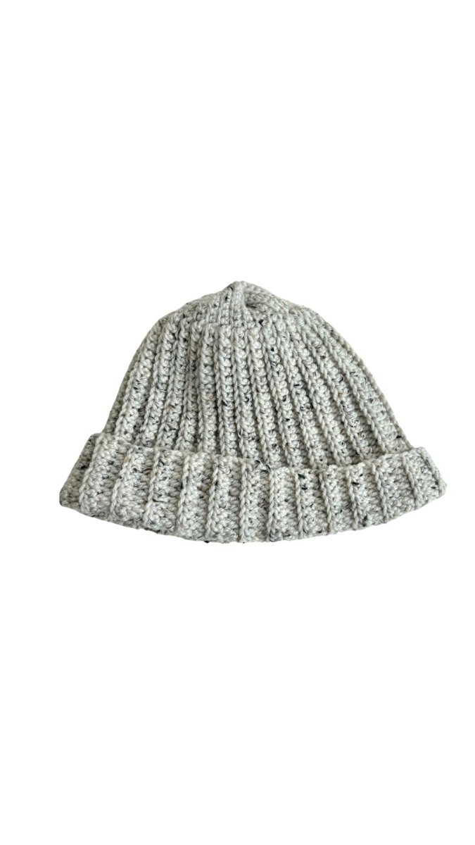 Hand Crochet Beanie in Cream Tweed - Made X Hudson
