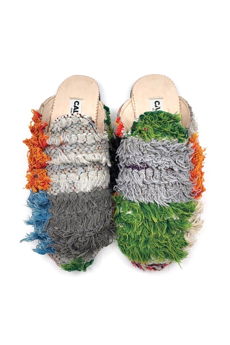 Niki Babouche “Oleen” Flats In Colors Green, Blue, Grey, Orange & Cream (Size 41) - Made X Hudson