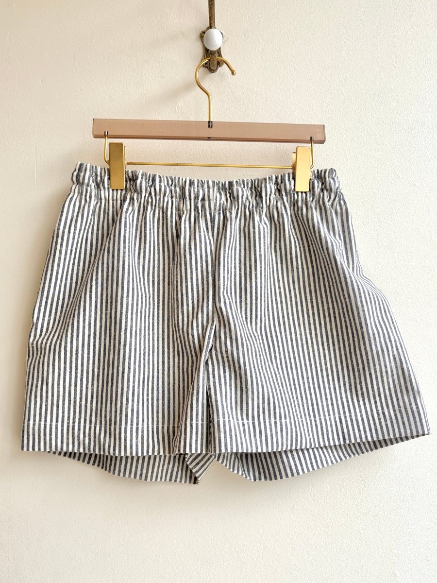 Black & Ivory Striped Town Shorts - Made X Hudson