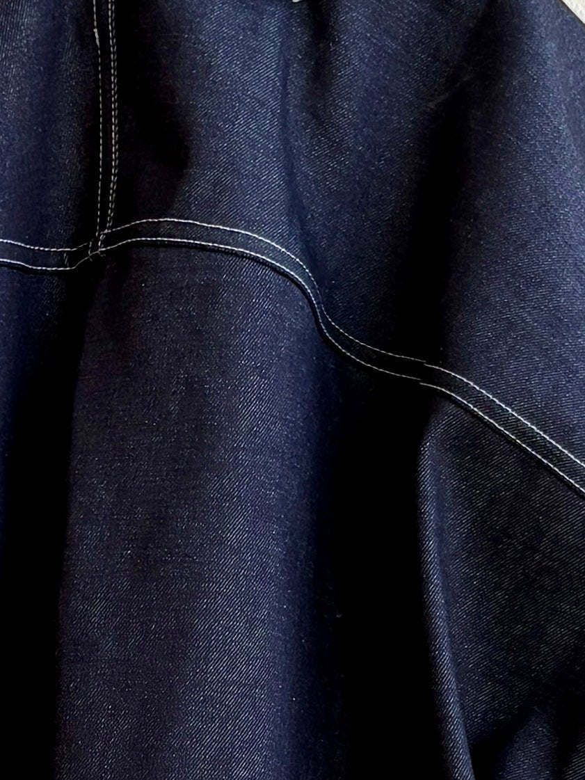 Dark Navy Denim Chore Jacket w/ White Stitching - Made X Hudson