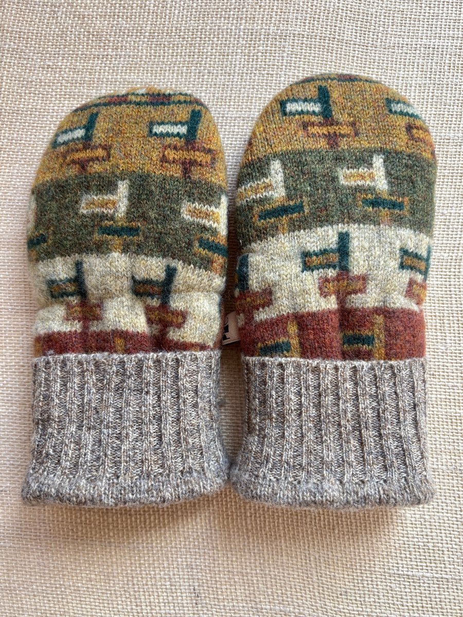 Mustard, Olive, Oatmeal Men’s Wool Mittens - Made X Hudson