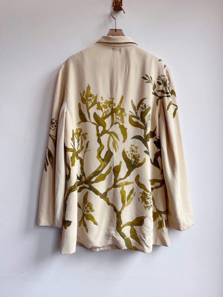 Hand Painted Jasmine Vine Silk Blazer (Reworked) - Made X Hudson