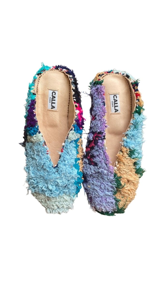 Aili Babouche “Daha” Mules In Colors Peach, Pale Blue, Lavender, Pink & Black (Size 42) - Made X Hudson