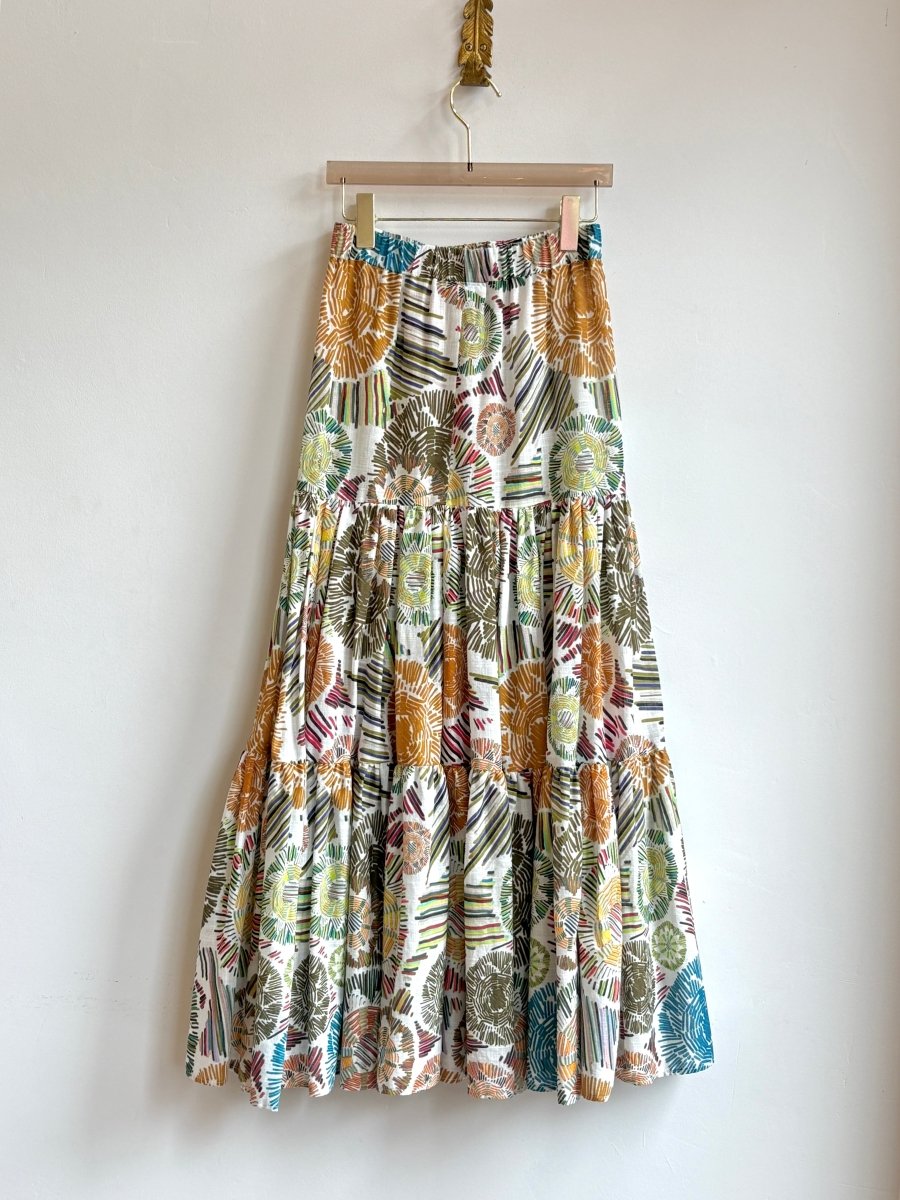 Mexican Print Cotton Maxi Skirt - Made X Hudson