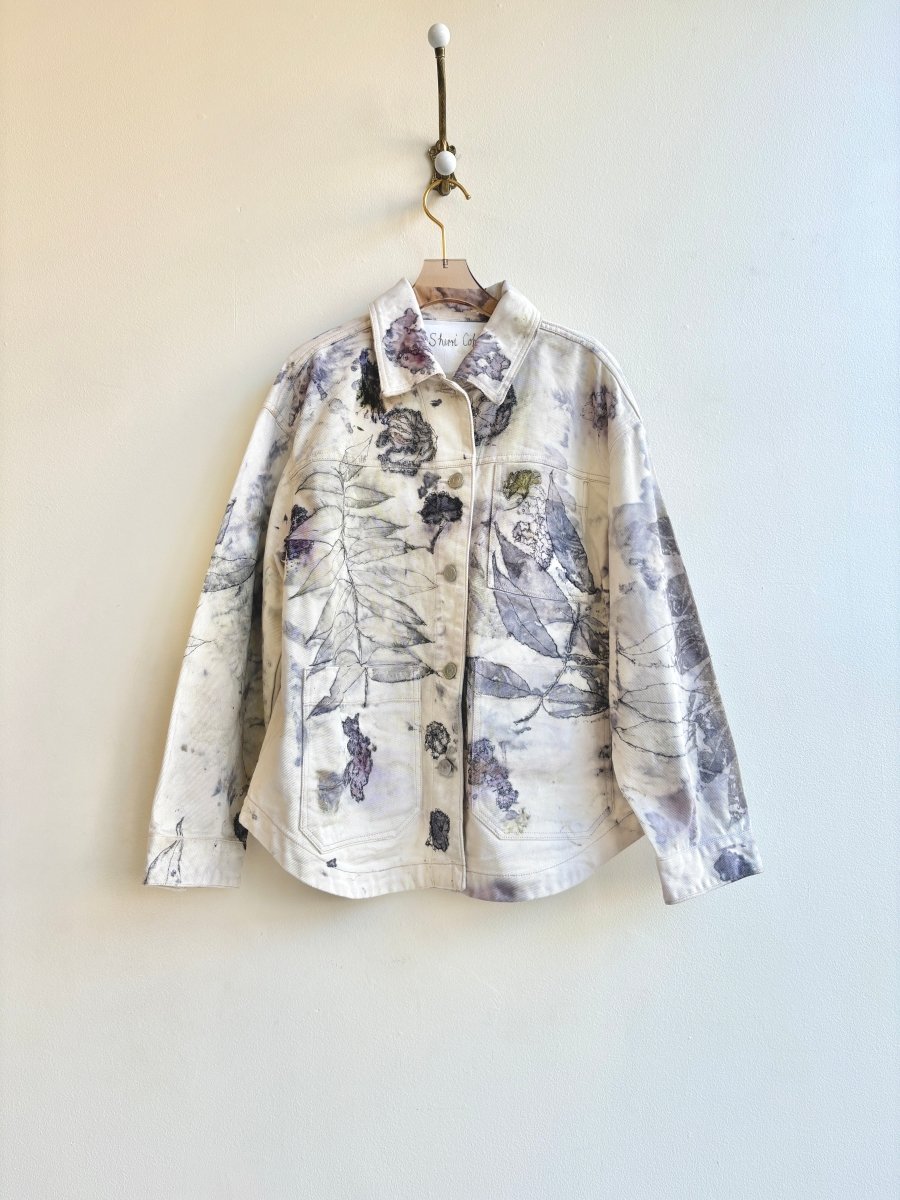 Ivory Denim Eco - Printed Button Up Coat (Reworked) - Made X Hudson