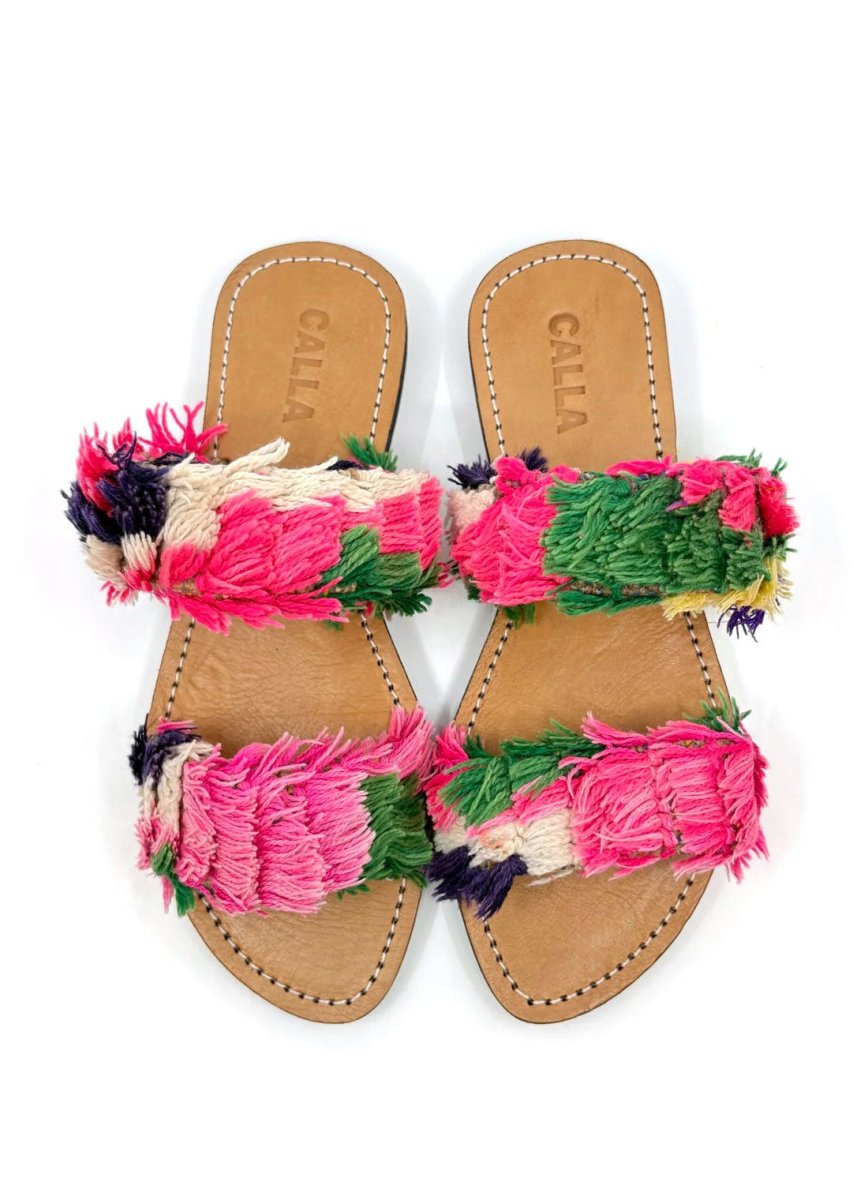 Hali Sandals “Araminta” In Colors Blossom Pink, Eggplant, Grass, & Oat (Size 40) - Made X Hudson