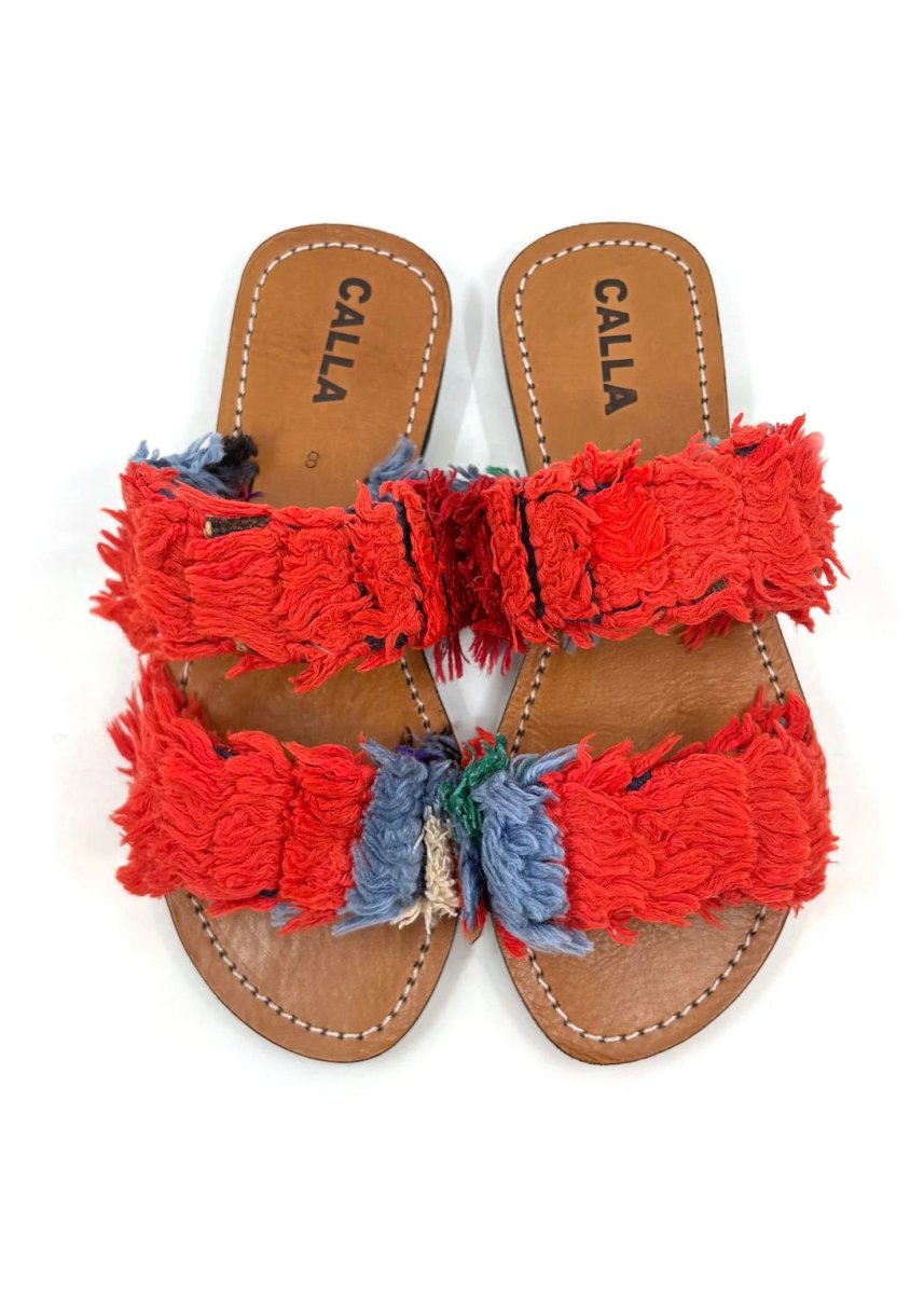 Hali Sandals “Khomsa” In Colors Tomato, Sky & Grass (Size 38) - Made X Hudson