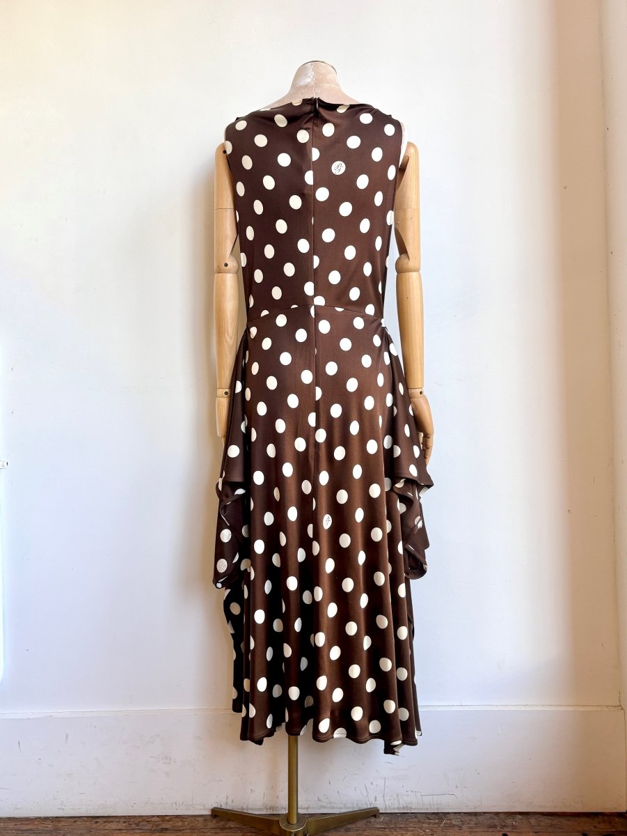 Zero - Waste Dress in Brown Polka Dot - Made X Hudson