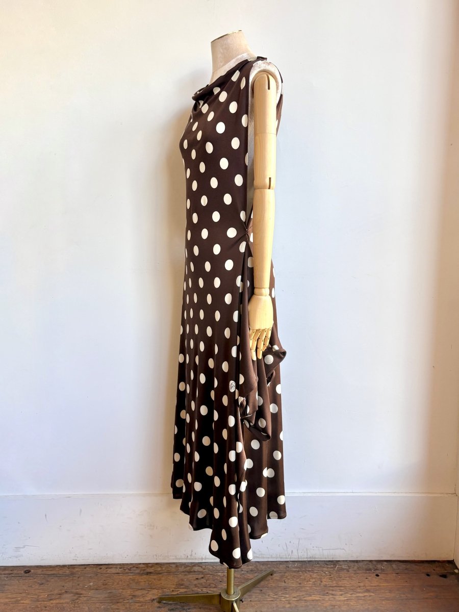 Zero - Waste Dress in Brown Polka Dot - Made X Hudson