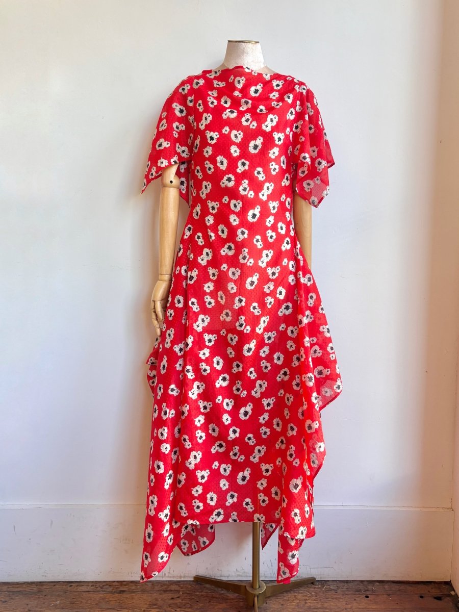 Deco Dress in Scarlet Falling Blossom - Made X Hudson