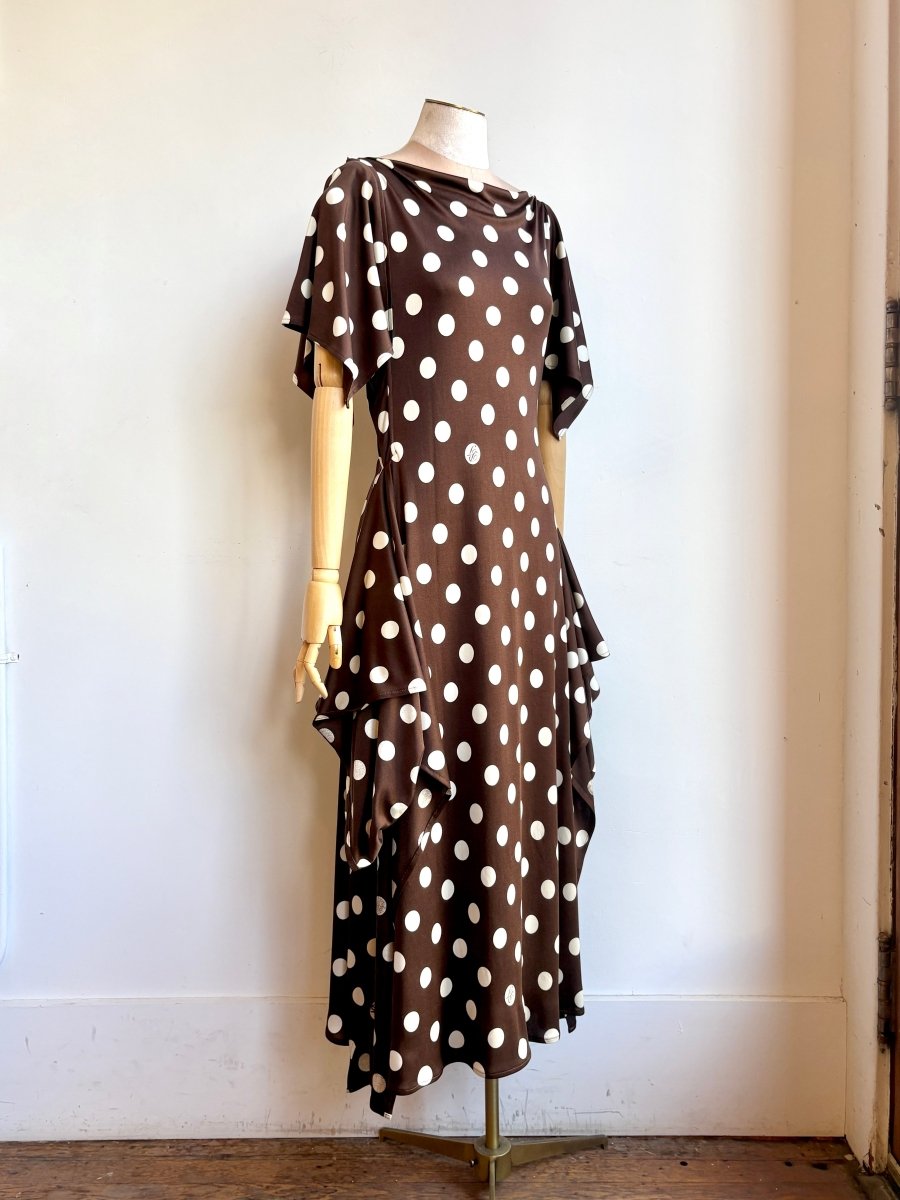 Deco Dress in Brown Polka Dot - Made X Hudson