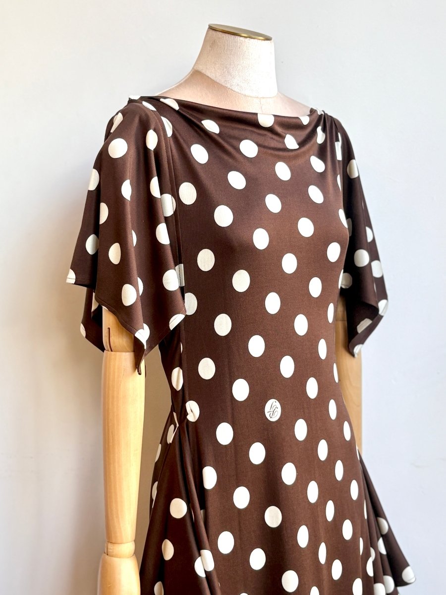 Deco Dress in Brown Polka Dot - Made X Hudson