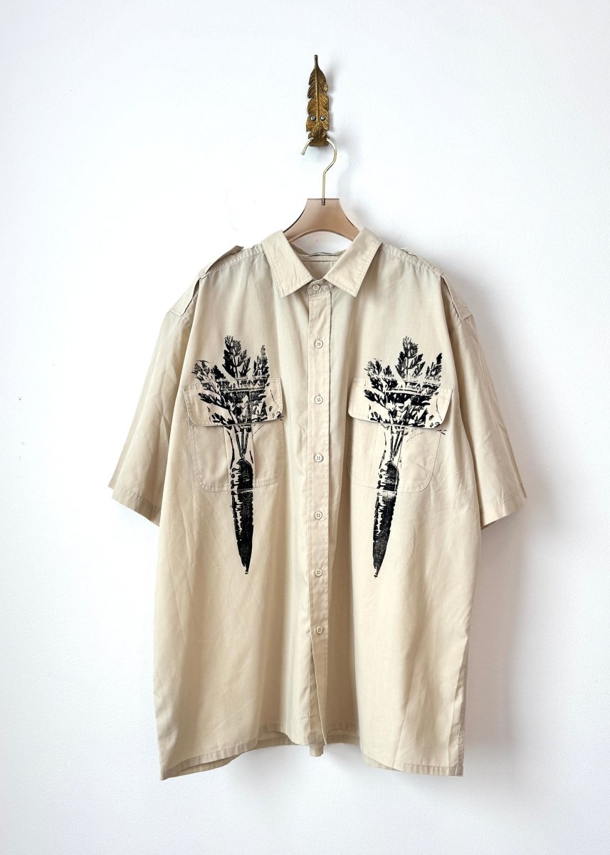 "Mell” Carrot Print Short Sleeve Shirt (Reworked) - Made X Hudson